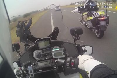 E-Scooter Rider Running Away From Police On A Highway