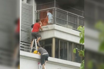 Little Boy Gets Rescued After Fire Broke Out In His Apartment