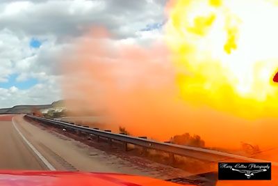 Dashcam Captures Fiery Arizona Train Explosion