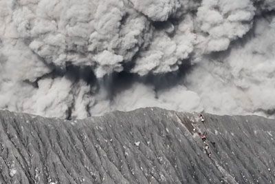 Hikers Flee As Volcano Erupts: Dramatic Drone Footage Captures The Escape