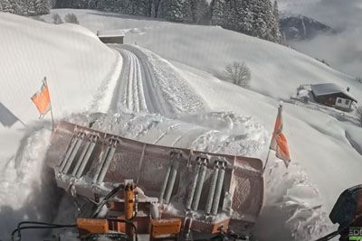 The Art Of Snow Plowing Captured In A Stunning Austrian Village