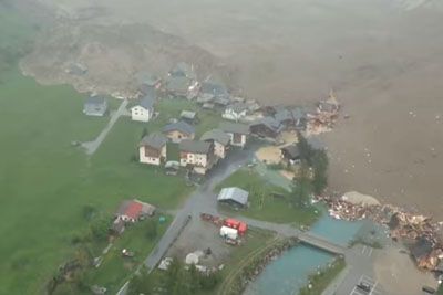 Massive Glacial Avalanche Hits A Small Mountain Town Blatten In Switzerland