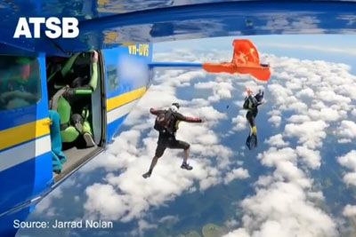 Skydiver Gets Snagged On Plane's Tail