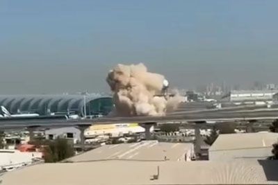 Explosion at Dubai Airport caught on video