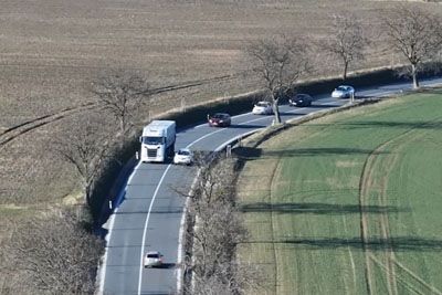 Police drone catches drivers overtaking across solid line