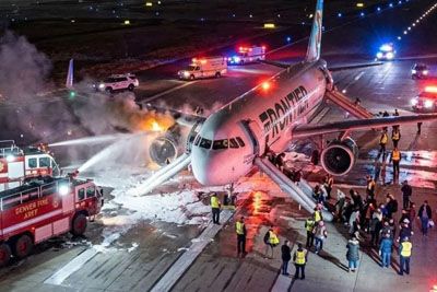 Plane Strikes Man During Takeoff at Denver Airport, Engine Bursts Into Flames