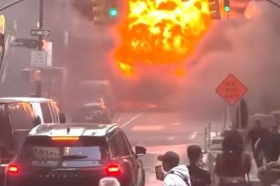 Huge Car Explosion Near Charging Bull Sparks Panic in NYC
