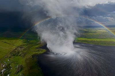 Drone Flies Into a Tornado Over a Canadian Lake, Captures a Stunning Scene