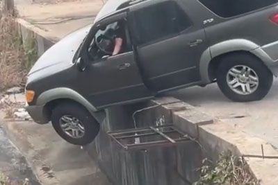 Toyota SUV Flips Over Ledge in Hattiesburg with Driver Still Inside