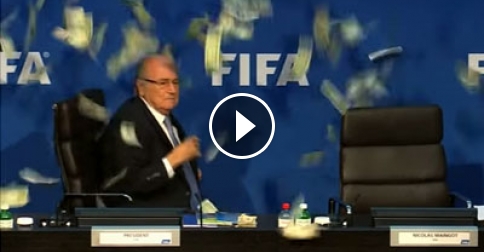 Prankster Showers Sepp Blatter In Fake Bank Notes | Klipland.com