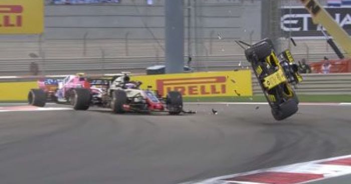 Huge F1 Crash In Abu Dhabi Hulkenberg Overturned His 