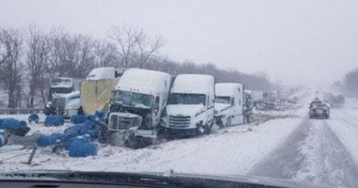 Huge Pile Up On I-70 During The Snow, Trucker Captured Accidents On ...