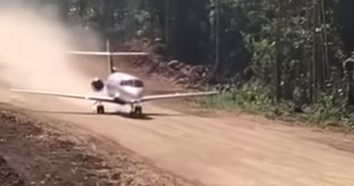 Drug Cartel Business Jet Taking Off From A Narrow Makeshift Jungle ...