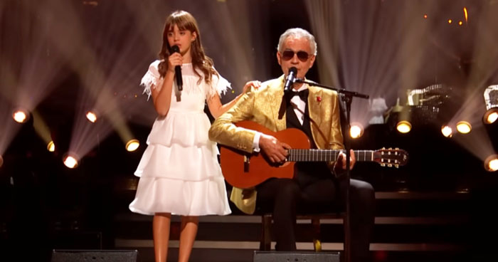 Andrea Bocelli Performs "Hallelujah" Together With 11-Year-Old Daughter