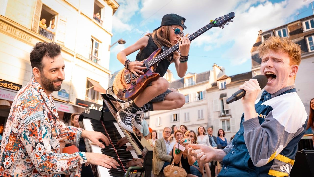 30 musicians performed Bohemian Rhapsody by Queen in the middle of Paris, France