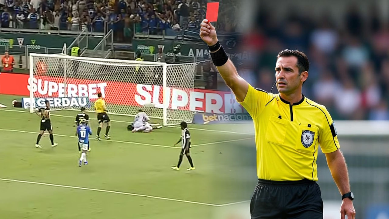 Mass brawl between Cruzeiro and Atletico Mineiro players after Campeonato Mineiro final in Brazil